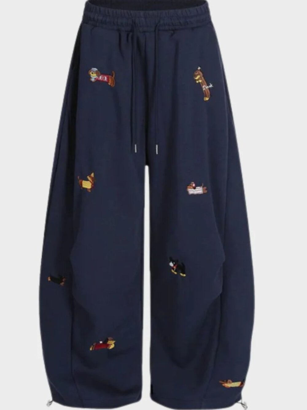 Embroidered pup barrel sweatpants (S)